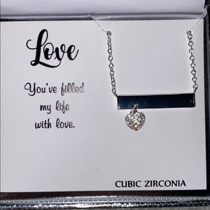 Diamond heart love necklace